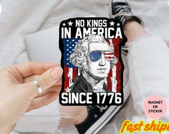 Keine Könige in Amerika seit 1776 Anti Trump Aufkleber/Automagnet, politischer Aufkleber für Auto, Laptop, Flasche, Anti Trump, politischer Aufkleber