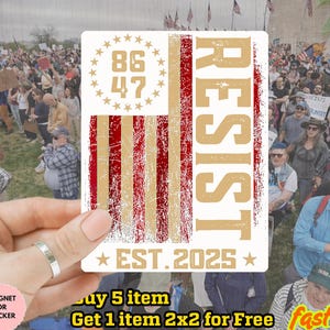 Resist Dissent Persist Sticker/Car Magnet, Wildflower Protest Sticker, Anti Trump Sticker,Equality Activist, Community Is Resistance Sticker
