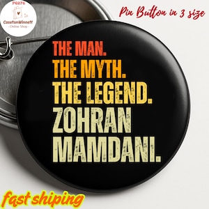 Zohran Mamdani for NYC Mayor Pin button in 3 Size, Vote for Zohran Pin, New york 2025 Pin, Zohran Mamdani Pin, Anti Trump Pin, Anti Resist
