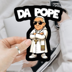 Adesivo/magnete per auto Papa Leone XIV - Primo Papa cattolico americano, adesivo "Da Pope", regalo per le elezioni papali del 2025, adesivo alla moda