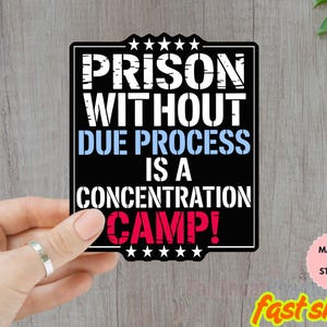 Prison Without Due Process Is Concentration Camp Yard Sticker, Anti Trump Sticker, Liberal Sticker, Protest Sticker, Political Sticker
