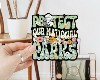Protect Our National Parks Sticker or Car Magnet, Public Lands Conservation Sticker, Cool Gift for Hikers and Campers