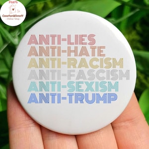F*ck Donal Trump Pin back button in 3 size, Anti Trump Hate Lies Racism Fascism Sexism Resist Pin, America has no king pin, Anti MAGA Pin