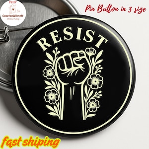 No King But Christ Pin button in 3 size, Resist, Protest Button, Protest Pin, Resist Button, Protect Our Rights, Hands Off Button, No Kings