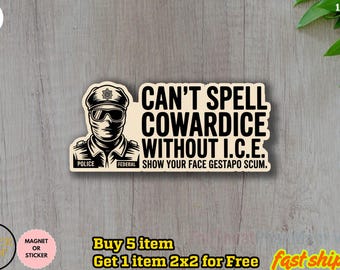 Abolish ICE Sticker/Automagnet, Anti-Trump-Widerstandsaufkleber, Bekleidungsaufkleber für soziale Gerechtigkeit, Vinylaufkleber, Anti-ICE-Aufkleber