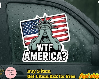 Anti Trump Aufkleber / Automagnet, Amerika WTF Aufkleber, weinende Freiheitsstatue, Innen / Außen, mehrere Größen, Democracy Aufkleber, Geschenk