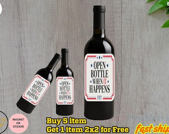 Subtle FDT Wine Bottle Sticker, Funny Satire Gift for Liberal & Democrat, Custom Anti Trump Champagne Sticker, Is He Dead Yet, Anti MAGA