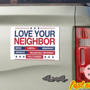 Love Your Neighbor Anti Trump Sticker, No Exceptions Waterproof Sticker, Ally Stickers, Inclusive Decal, Waterbottle Stickers, Tumbler