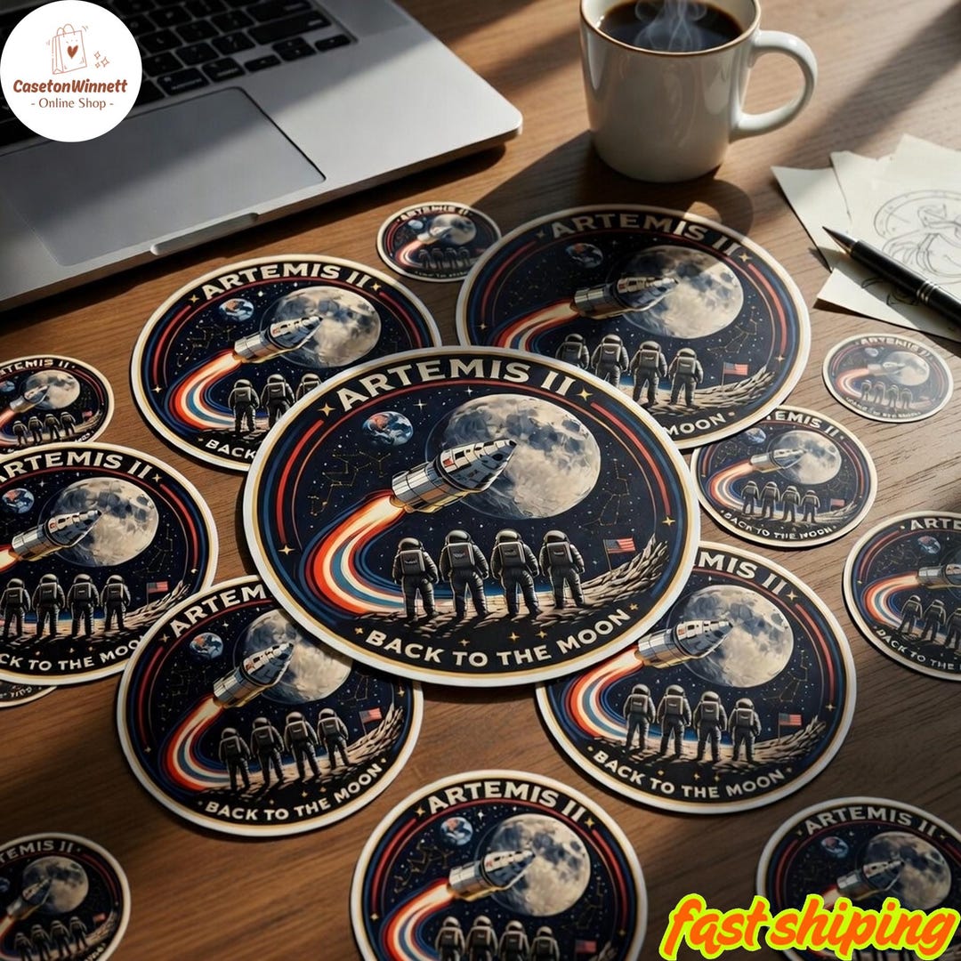 200 Pcs Artemis II NASA Sticker Pack, Retro Space Sticker, Waterproof ...
