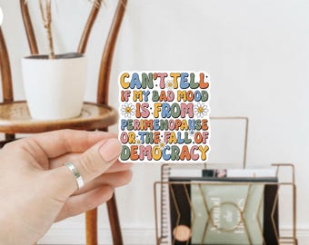 Fall of Democracy Sticker Decal, Feminist Sticker, Pro Women Sticker, Social Justice Sticker, Human Rights Sticker, Bad Mood Sticker, Funny