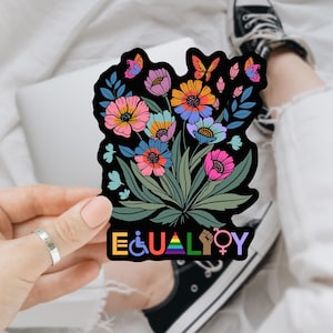 平等LGBT反トランプステッカー/車用マグネット、反トランプステッカー、花柄平等バンブルステッカー、LGBT/女性権利ステッカー、ビニールステッカー