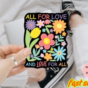 All For Love Love For All Sticker/Car Magnet, LGBTQ Sticker, Pride Sticker, LGBT Pride Sticker, Pride Love Sticker, Gift For Pride