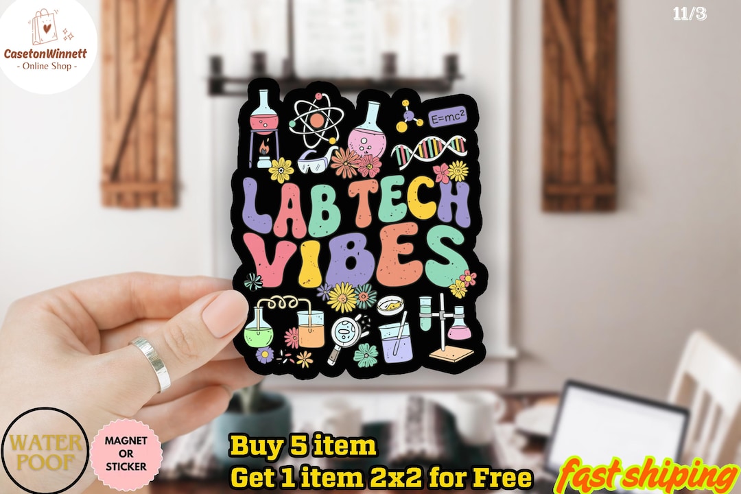Lab Tech Vibes 2026 Sticker/magnet, Science Decal, Gift for Lab Tech ...