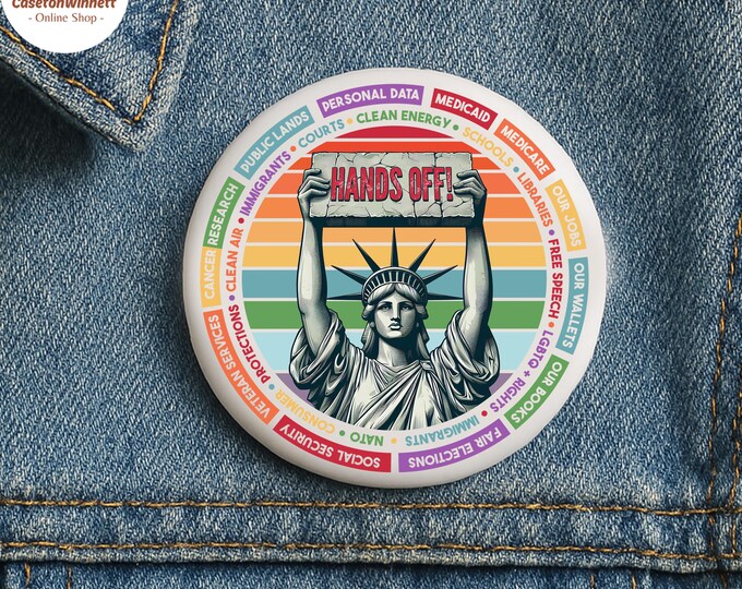 Statue of liberty hands off Pin, Anti-Trump Political Pin Statue of Liberty Pin I'm With Her Pins Pinback Button