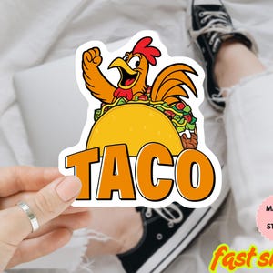 Trump Taco Sticker, TACO Trump Always Chickens Out, Political Satire Die Cut Sticker, Anti Trump Vinyl Decal, No kings in America Sticker