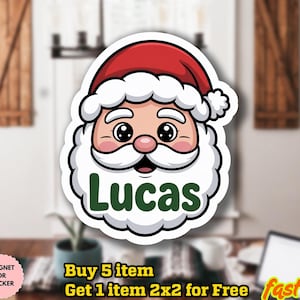 Kerstnaamlabels voor kinderen - Gepersonaliseerde cadeaulabels, stickers van kerstman, leuke kerstcadeaulabels, gepersonaliseerde cadeaulabels voor de feestdagen