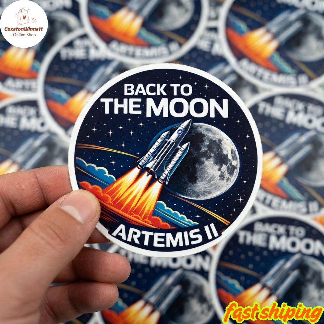 10 Pcs Artemis II Sticker, NASA Retro Sticker, Space Logo Decal - Etsy