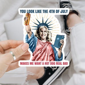 You Look Like the 4th of July Sticker/Car Magnet,Funny 4th July Sticker,America Hot dog Sticker,Fourth of July, USA Independence Day Sticker