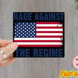 Rage Against the Regime Sticker/Car Magnet, Anti Trump Sticker, Vinyl Decal| Anti Resist| Political Activism Decal | Anti-Regime Sticker