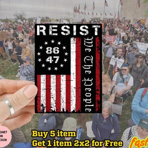 Resist Dissent Persist Sticker/Car Magnet, Wildflower Protest Sticker, Anti Trump Sticker,Equality Activist,Community Is Resistance