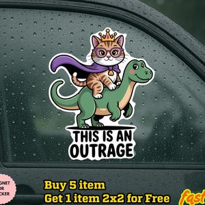 This Is An Outrage Sticker/car magnet, Dungeon Crawler Carl Inspired, Bookish Reader Lover Waterproof Vinyl Bottle Sticker, Funny Sticker