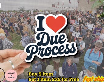 I Love Due Process Sticker, Legal Rights Awareness Sticker, Funny Constitutional Law Sticker, Civil Liberties Graphic Lawyer Sticker