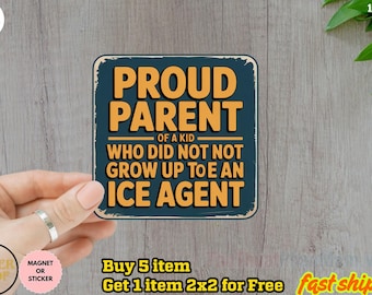 Sticker ijs afschaffen/automagneet, sticker stop deportaties, sticker immigrantenrechten, anti-ijs beschermen immigranten, vinylsticker anti-troef