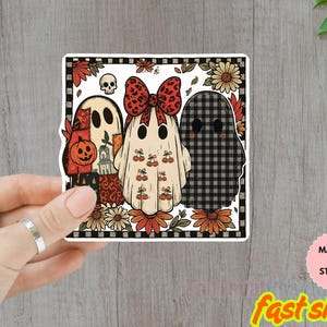 Halloween Ghost Sticker/Car Magnet | Cute Ghost Sticker | Kindle Sticker | Bookish Gift| retro stickers | vinyl stickers | laptop stickers
