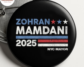 Zohran Mamdani Pin Button in 3er Größe, Vote for Zohran Pin, New vik 2025 Pin, Zohran Mamdani Pin, Anti Trump Pin, Anti Resist Pin