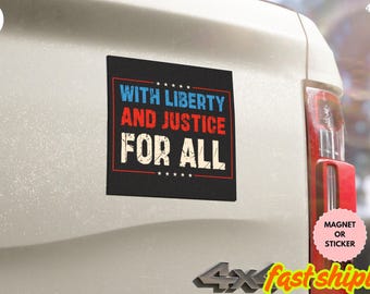Mit Freiheit und Gerechtigkeit für alle Widerstands-Protestaufkleber, Anti-Trumpf-Aufkleber, Anti-Widerstands-Aufkleber, Kundgebungsaufkleber für politische Aktivisten, Keine Könige