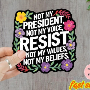 Resist Floral Car Magnet/ Sticker, Banned Books BLM Reproductive LGBT Rights Social Justice Climate Change Science Liberal Feminist Activist