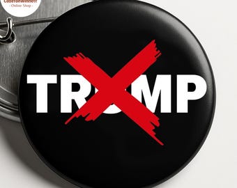 Anti Trump Pin Button in 3er Größe, No Kings Pin, Humanitär, Widerstands Pin, Aktivist, Krone, Anti MAGA Pin, F*ck Trump Pin