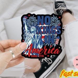No Kings in America Since 1776 Sticker/Car Magnet, Political Decal for Car, Laptop, Bottle, Anti Trump, Political Sticker,Anti Trump Sticker