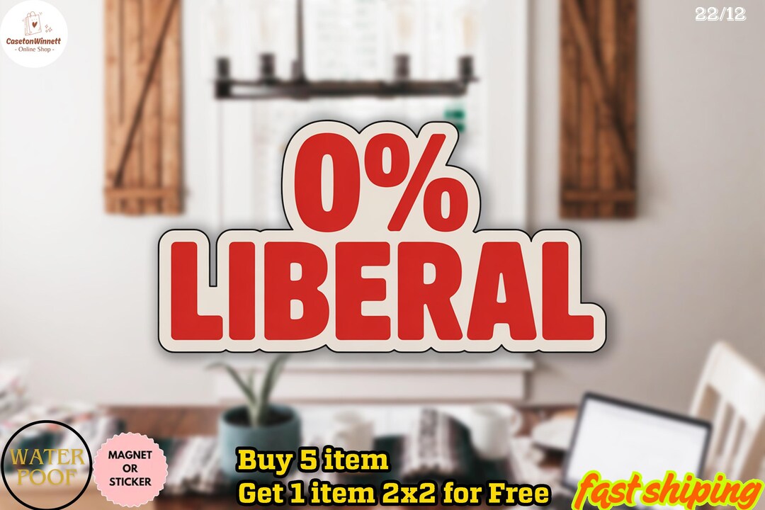 0% Liberal Sticker, Conservative Decal, Republican Sticker, American ...