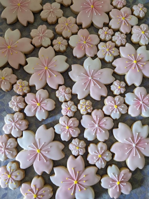 Sakura 2, Cherry Blossom Sugar Cookies, Assorted Sizes, Custom
