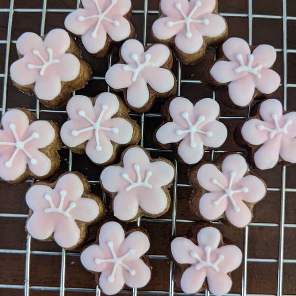 Plum (Ume) Peach Blossom, mini 1.5 inch sugar cookies, 2 dozen, custom colors