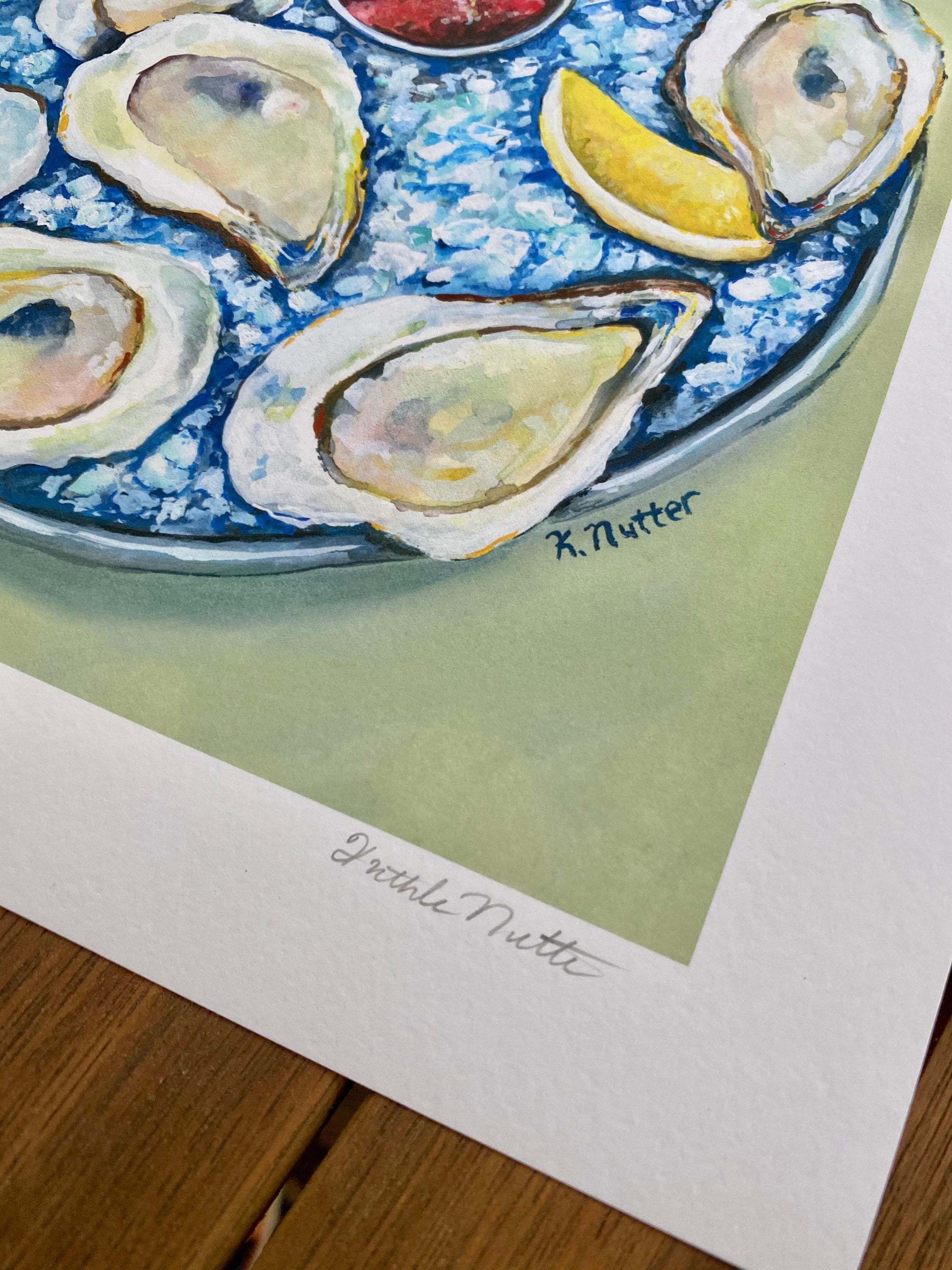 Shell, Yes!, Signed Archival Print of Original Watercolor, Half Shell ...