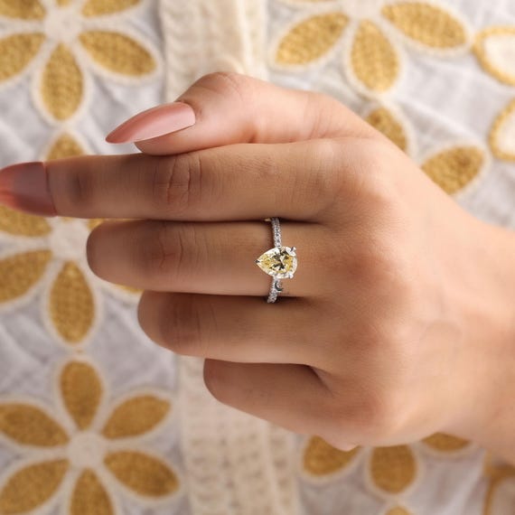 Anello di fidanzamento in oro massiccio 14 carati, anello di nozze