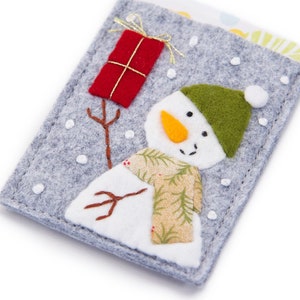 Snowman Ornament and Gift Card Holder, Handmade Coffee Card Holder, Snowman Money Holder, Stocking Stuffer image 3