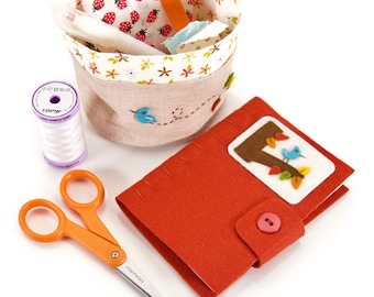 Juego de libros de agujas de coser, porta alfileres y bolsa de nociones para manualidades de tela, estuche de agujas de fieltro cosido a mano y atrapahilos pequeño, regalo de menos de 50