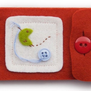 Small Travel Sewing Kit, Red Wool Needle Case, Storage For Thread Pins and Needles, Sewing Gift image 1