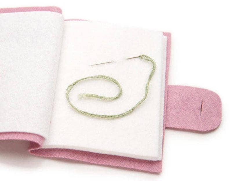 Small Felt Needle Book, Handmade For DIY Crafting, Project Pin Keeper and Needle Case, Travel Sewing Kit and Embroidery Thread Holder image 5