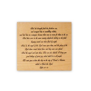 Luke 2:7-12 montiert Stempel, Religiöse Weihnachten, Bibel Vers #CM7