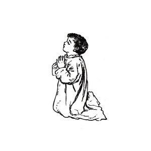Jongen bidden UNMOUNTED Rubber Stamp CMS # 6