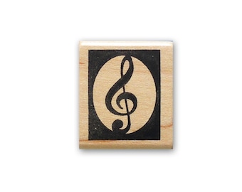 Treble Clef / G Clef montiert Stempel - Musik-Symbol #10