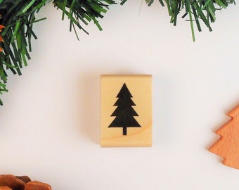 little Pine Tree Mounted Rubber Stamp - Christmas, Forest, Wilderness, Woodland, Camping, Hiking, Outdoor Adventure, Scenery #25
