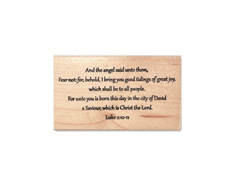 Luke 2:10-11 Mounted Rubber Stamp - Religious Christmas Nativity Scripture - KJV Bible Verse #24