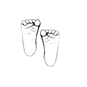 Baby Feet UNMOUNTED Rubber Stamp - Newborn Footprints - Baby Shower / Anuncio Stamp CMS #2