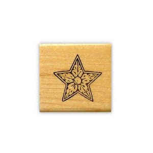 Carved Star Mounted Rubber Stamp #2