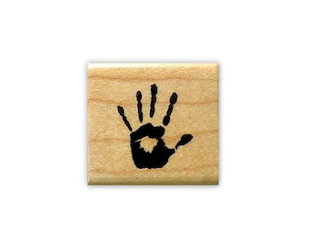 Druck Stempel von HAND montiert - Einsatz für handgemachte Labels und Tags - Baby Ankündigungen - Geschlecht offenbaren - Kinder - blutige Hand für Halloween #15